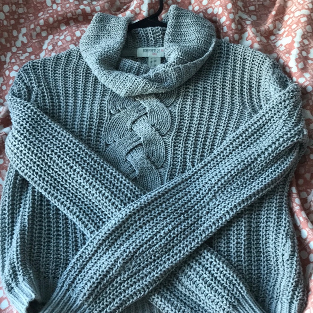 Grey knitted turtleneck